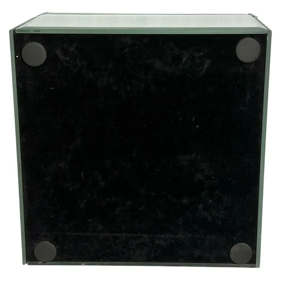 Mirrored Beveled Trinket Jewelry Box Sparkling Rhinestone Top-Velvet Lined